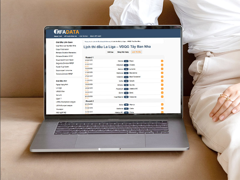 Fifadata cung cấp lịch thi đấu và bảng xếp hạng