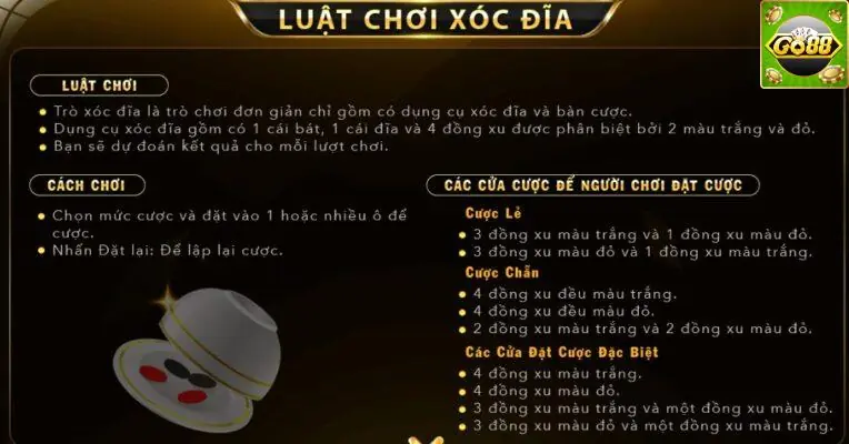 Hướng dẫn chi tiết cách chơi xóc đĩa online tại go88
